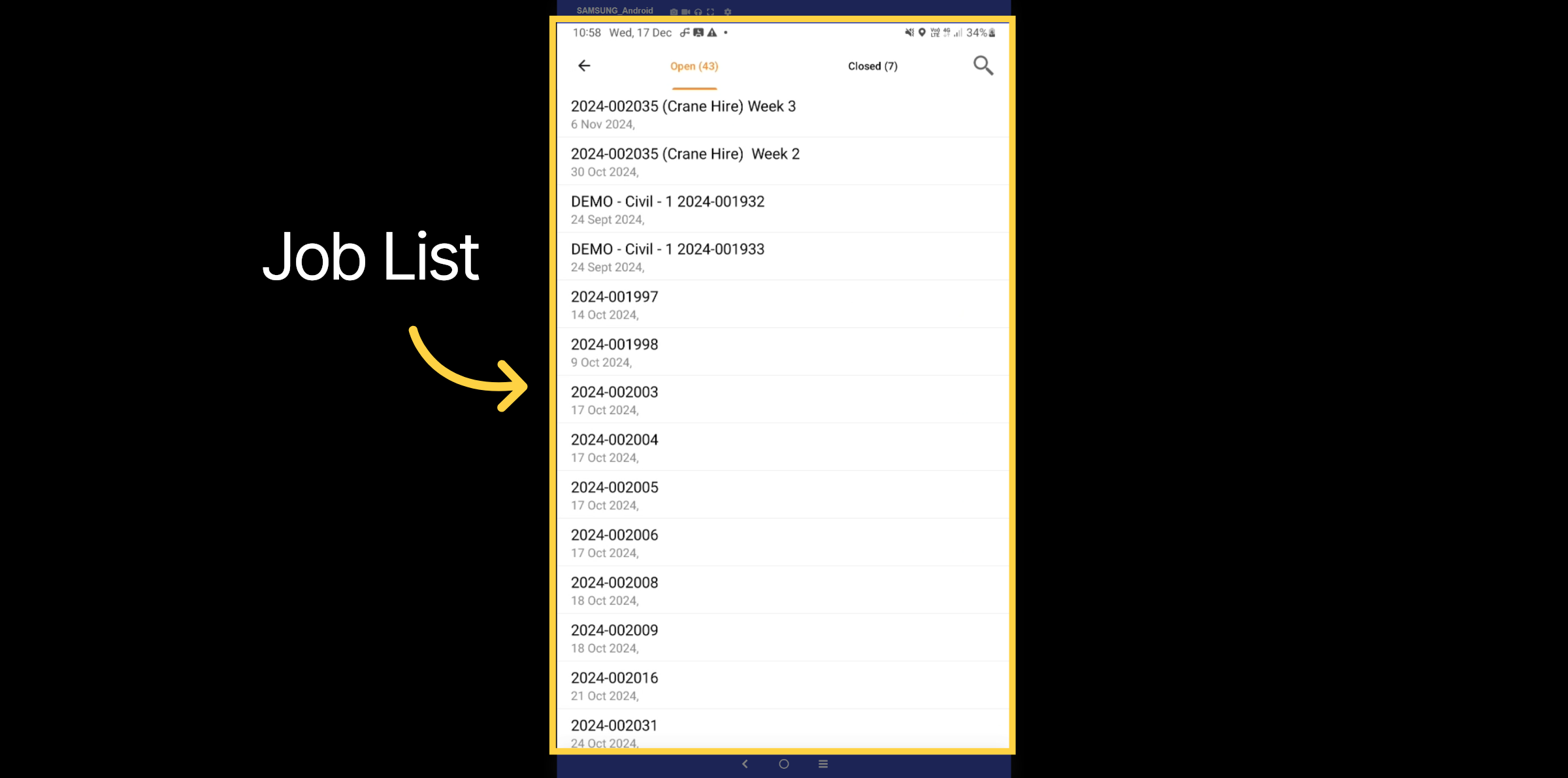 Job List