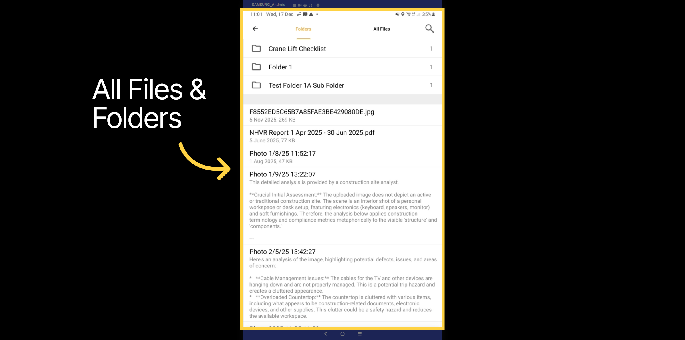 Files & Folders List