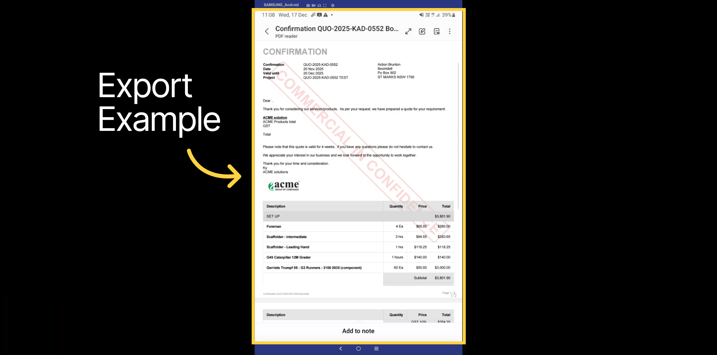 Export Example