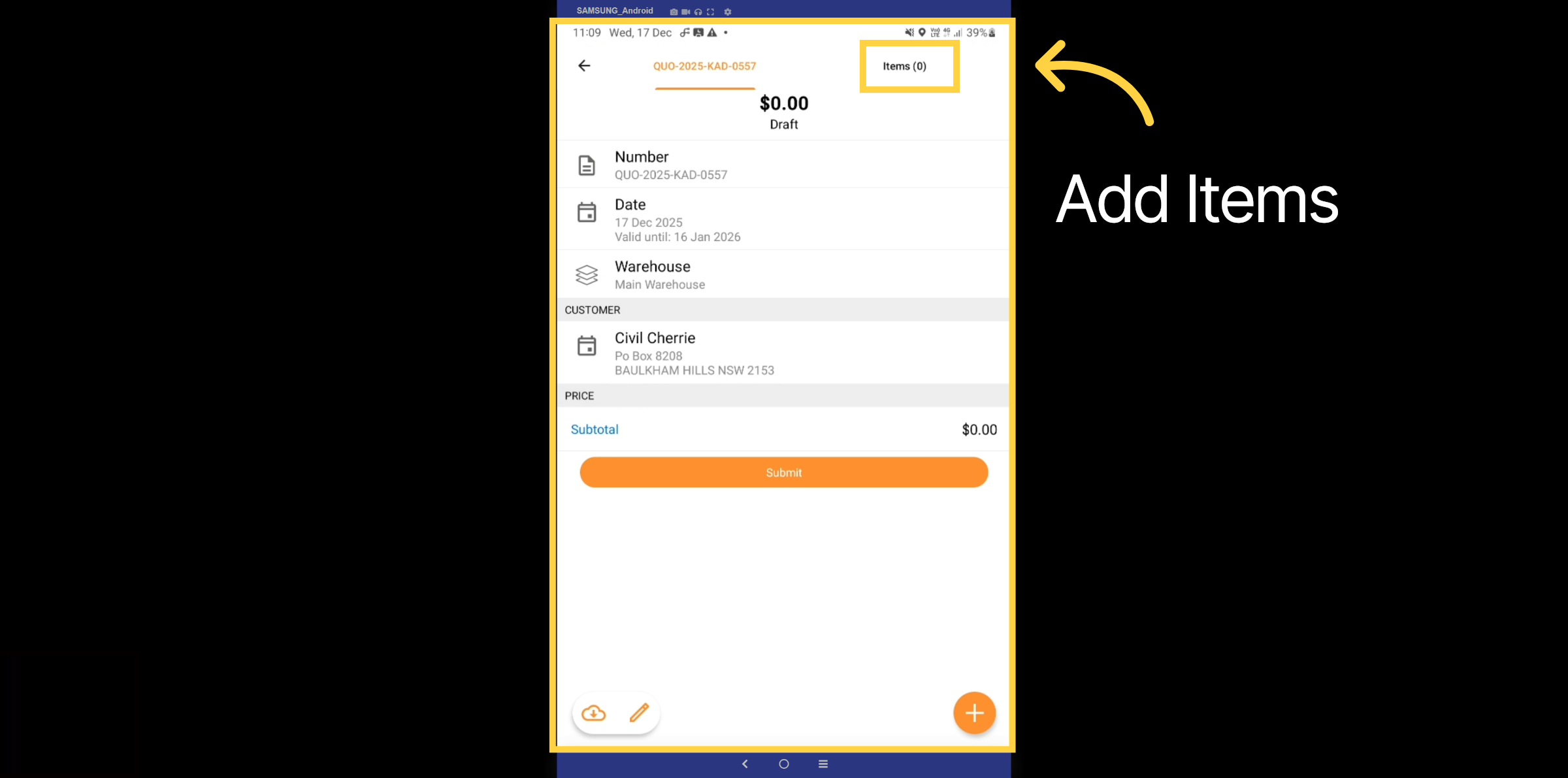 Add Items