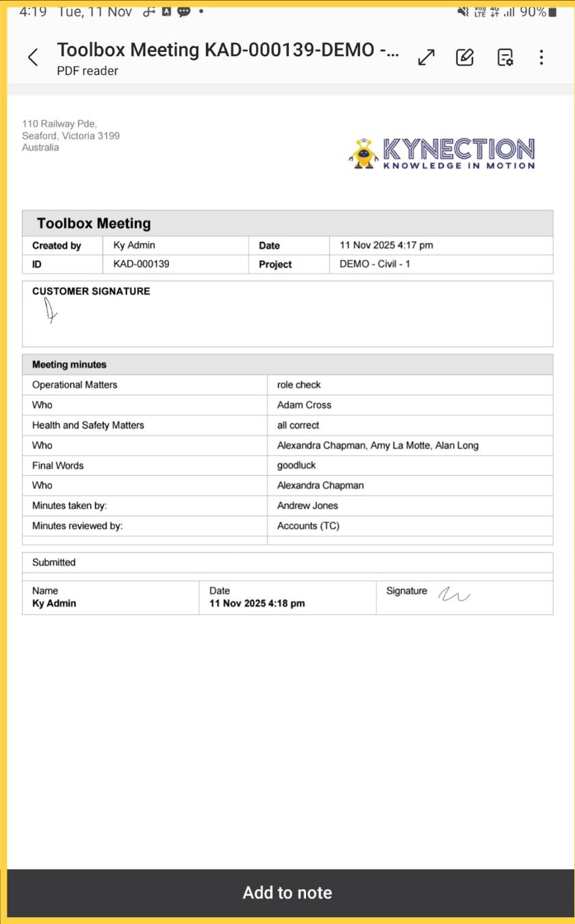 Export Example