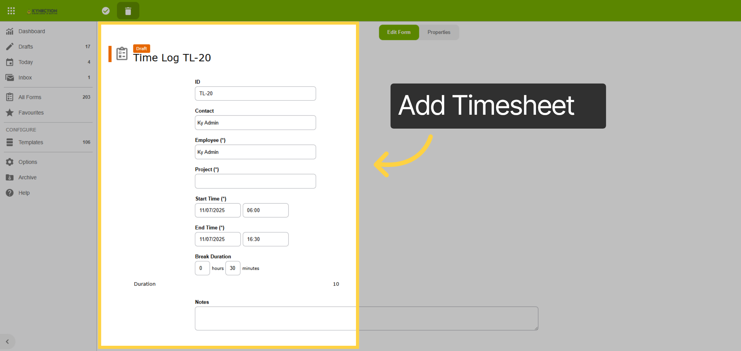 Add Timesheet