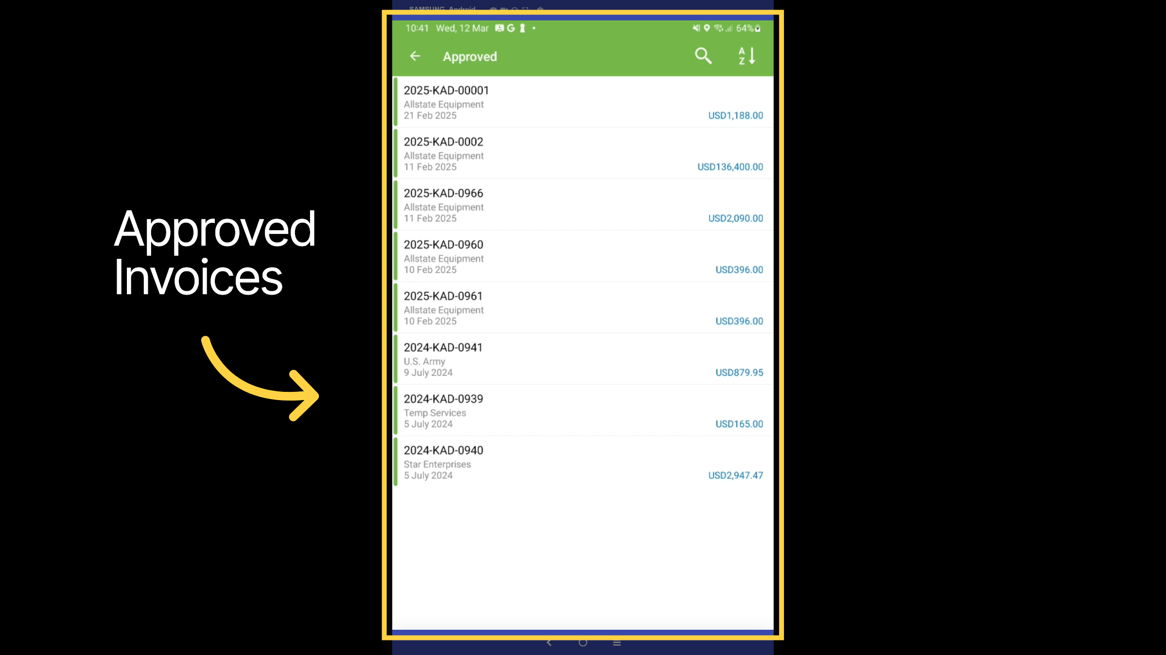 Approved Invoices