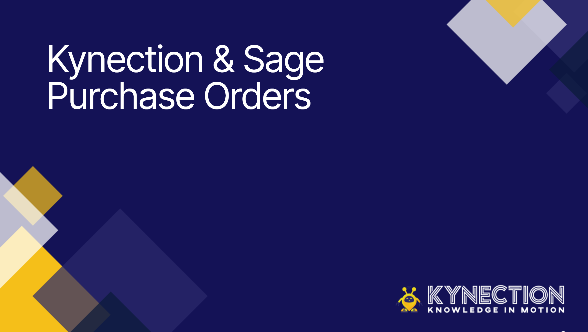 Kynection & Sage Purchase Orders