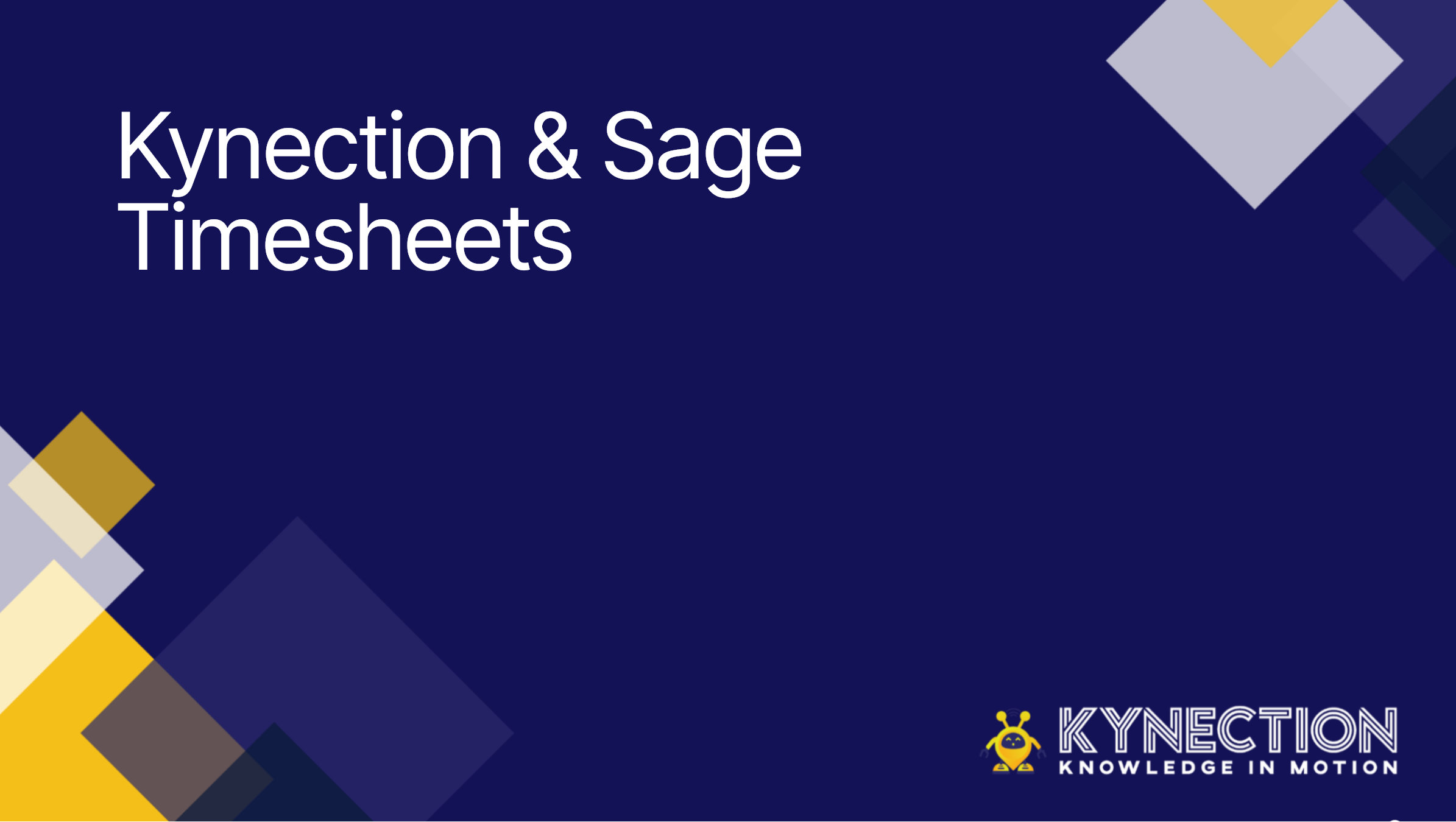 Kynection & Sage Timesheets