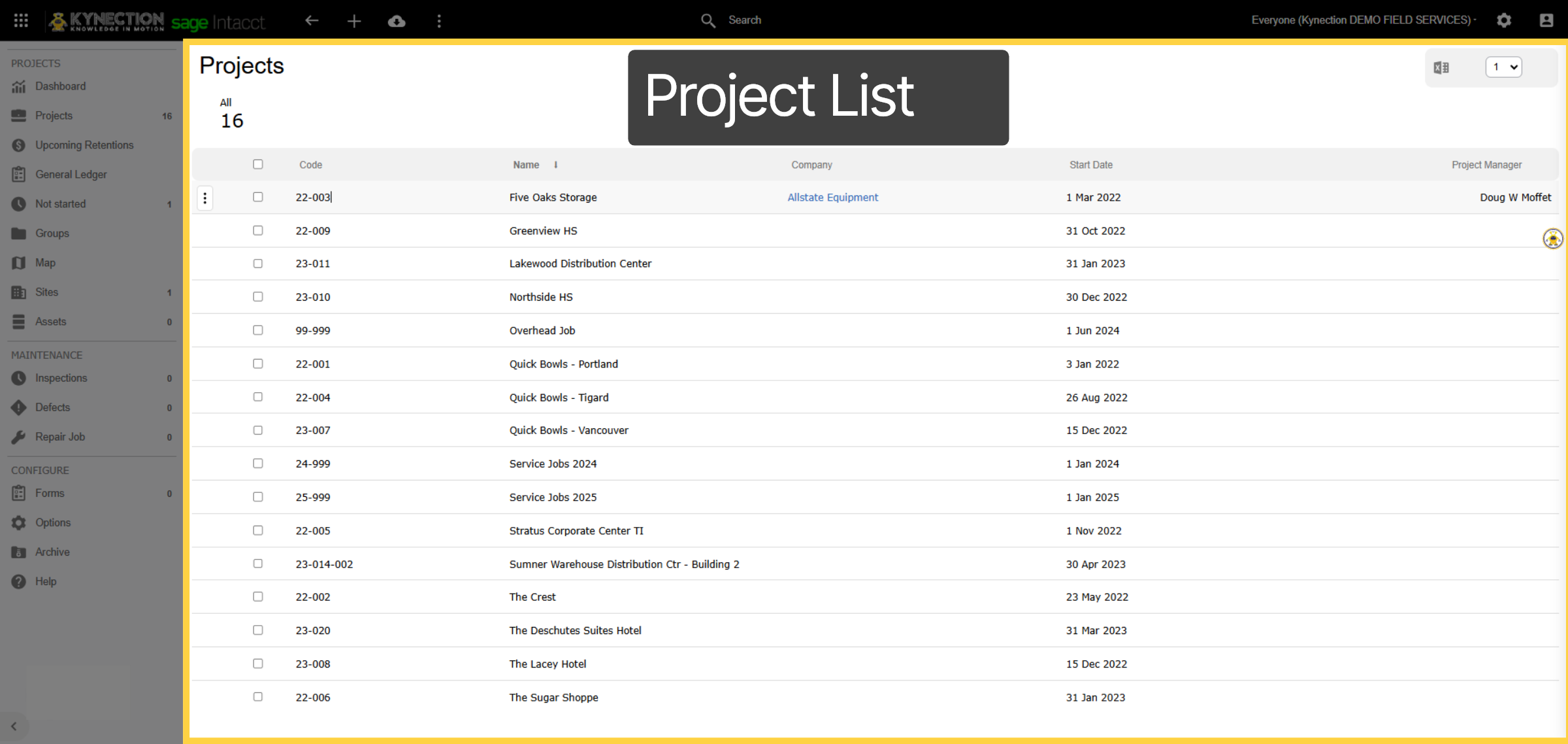 Project List