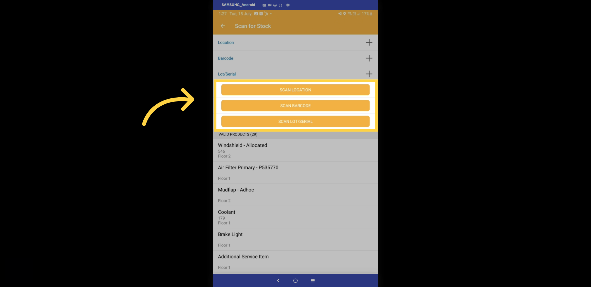 Scan options