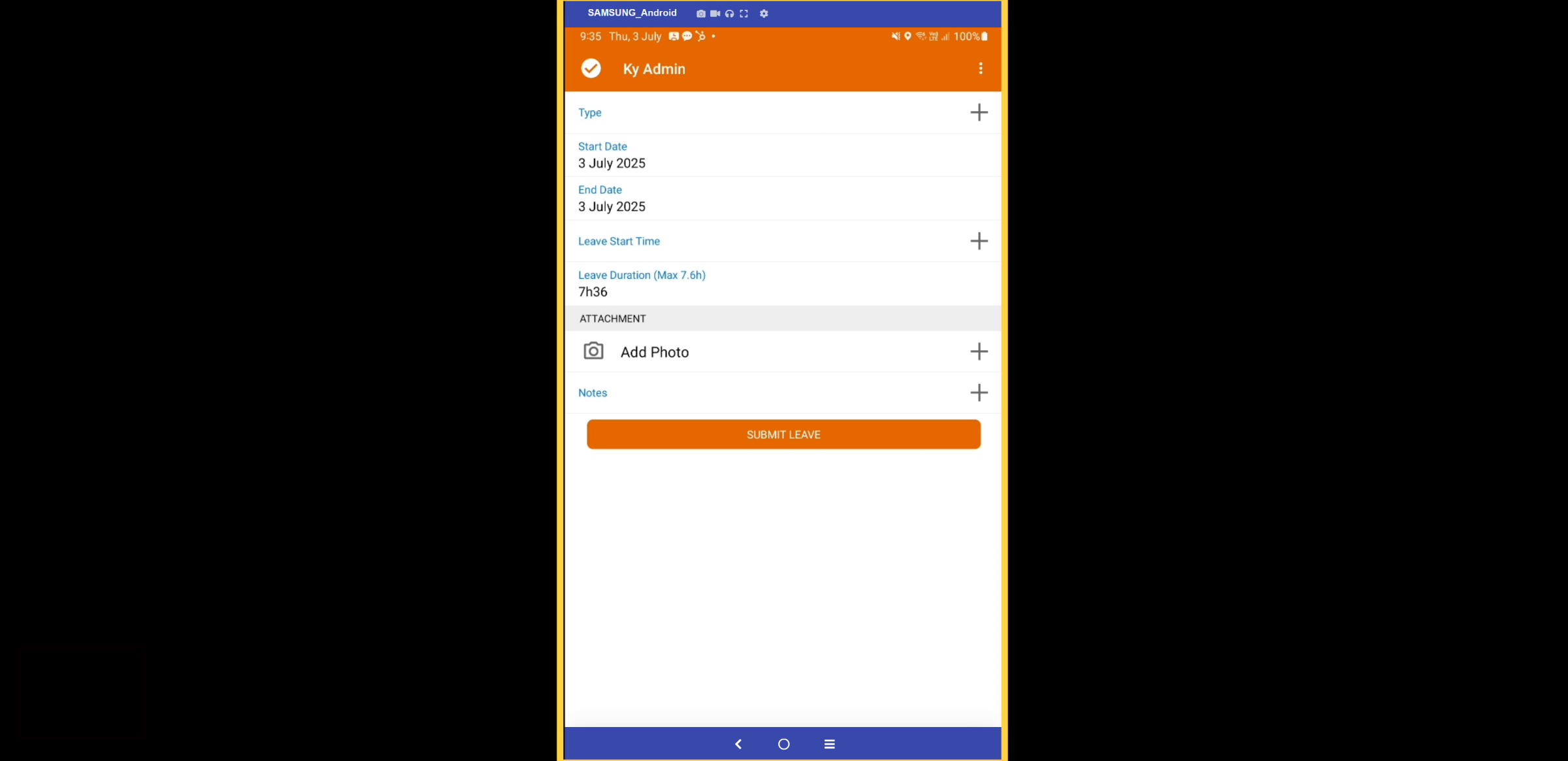 Leave Request form