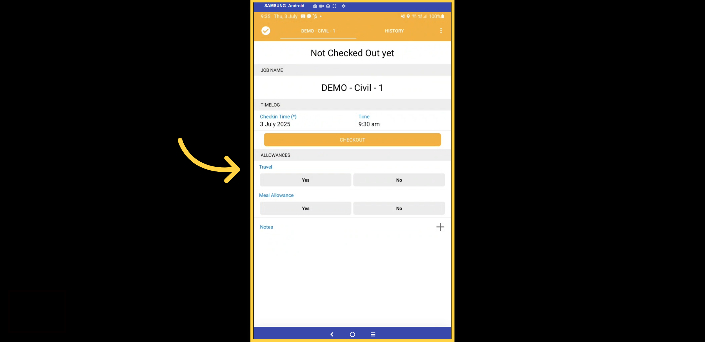Check in Form