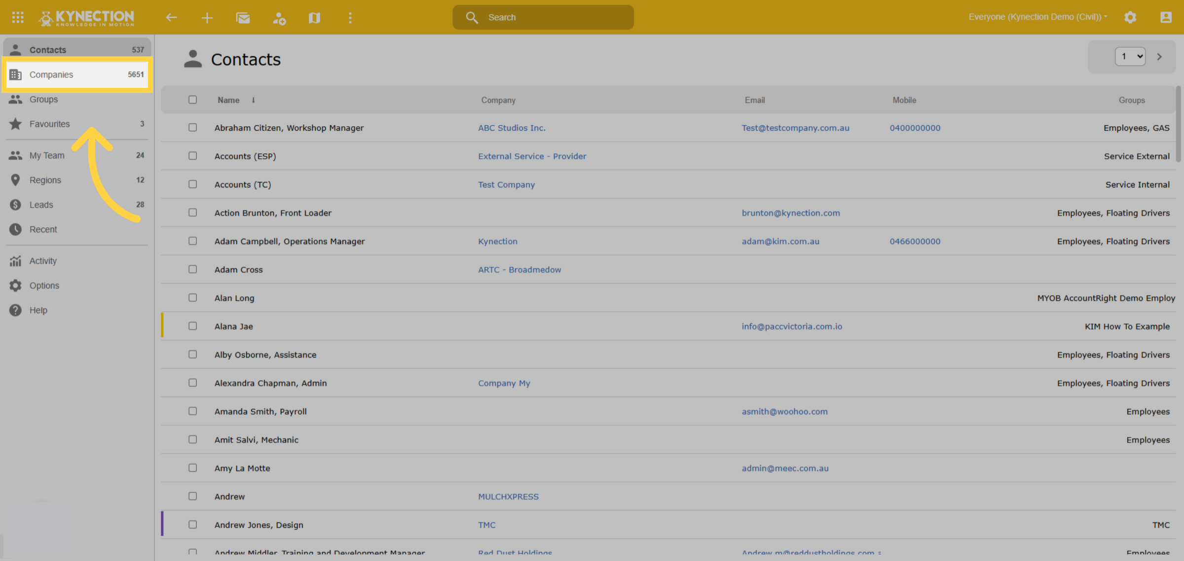 Open Companies List