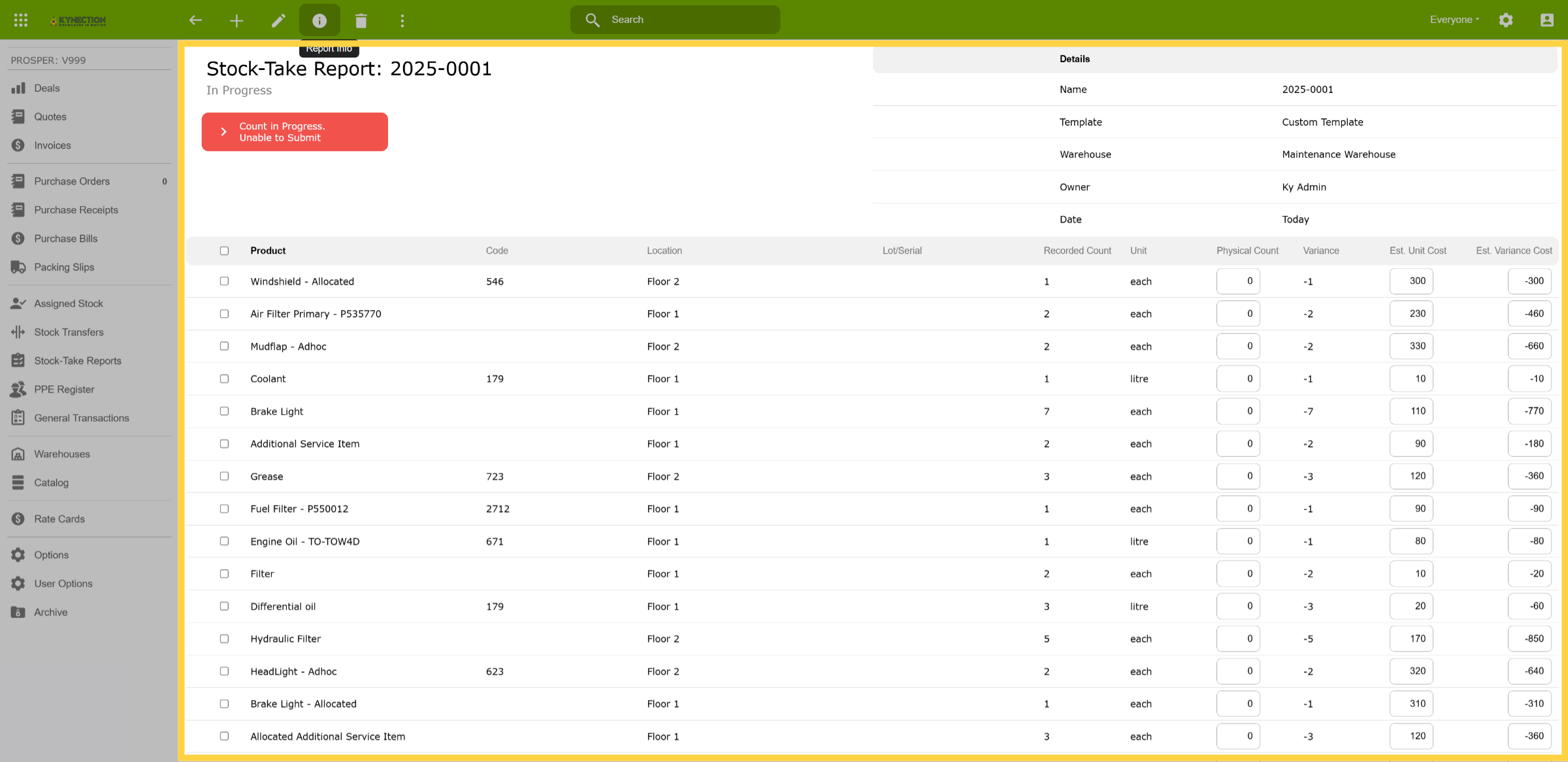 Stocktake Report