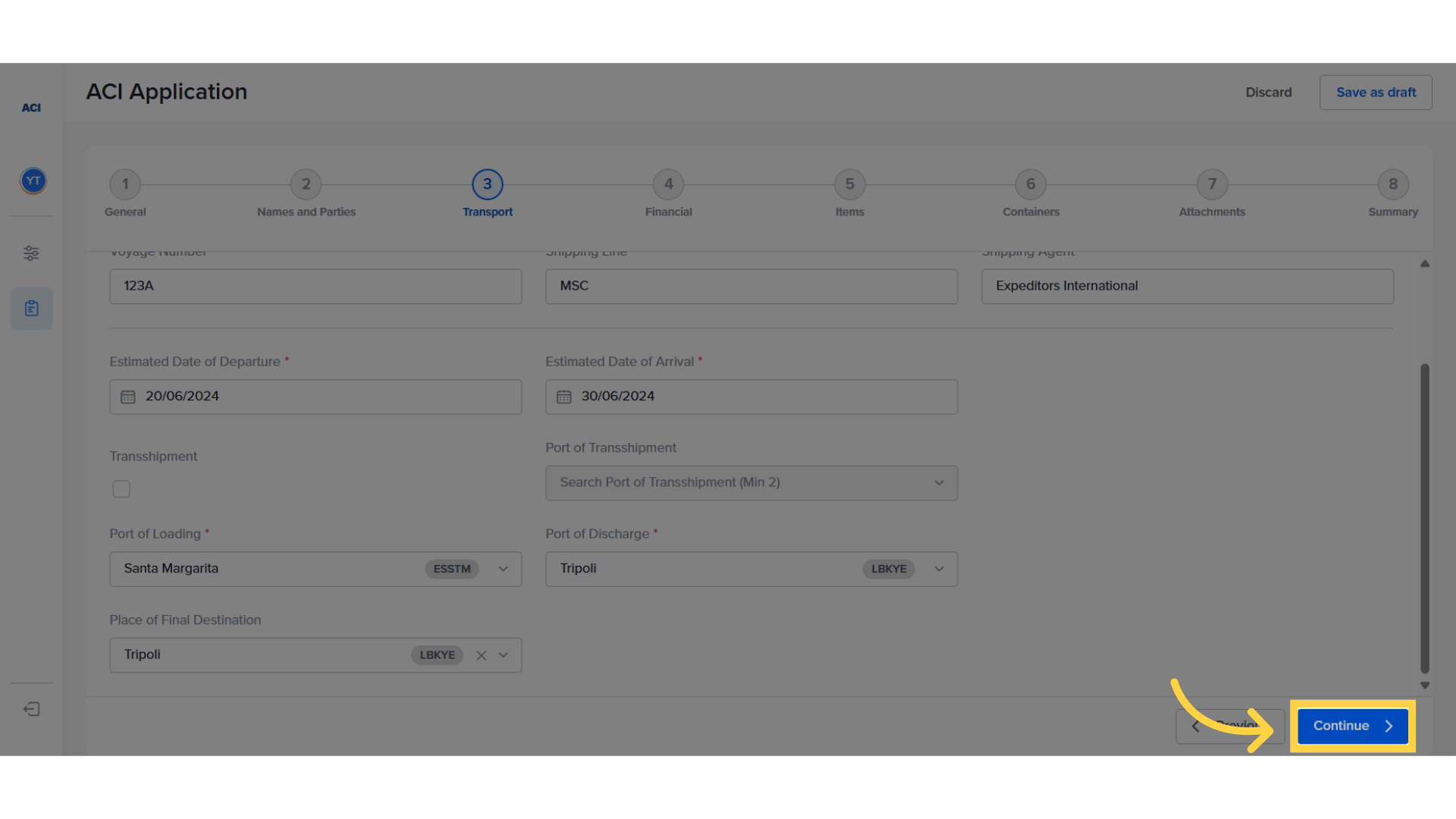 Proceed to next step