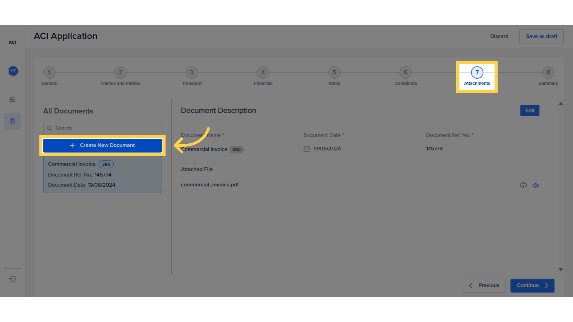 Fill required attachments