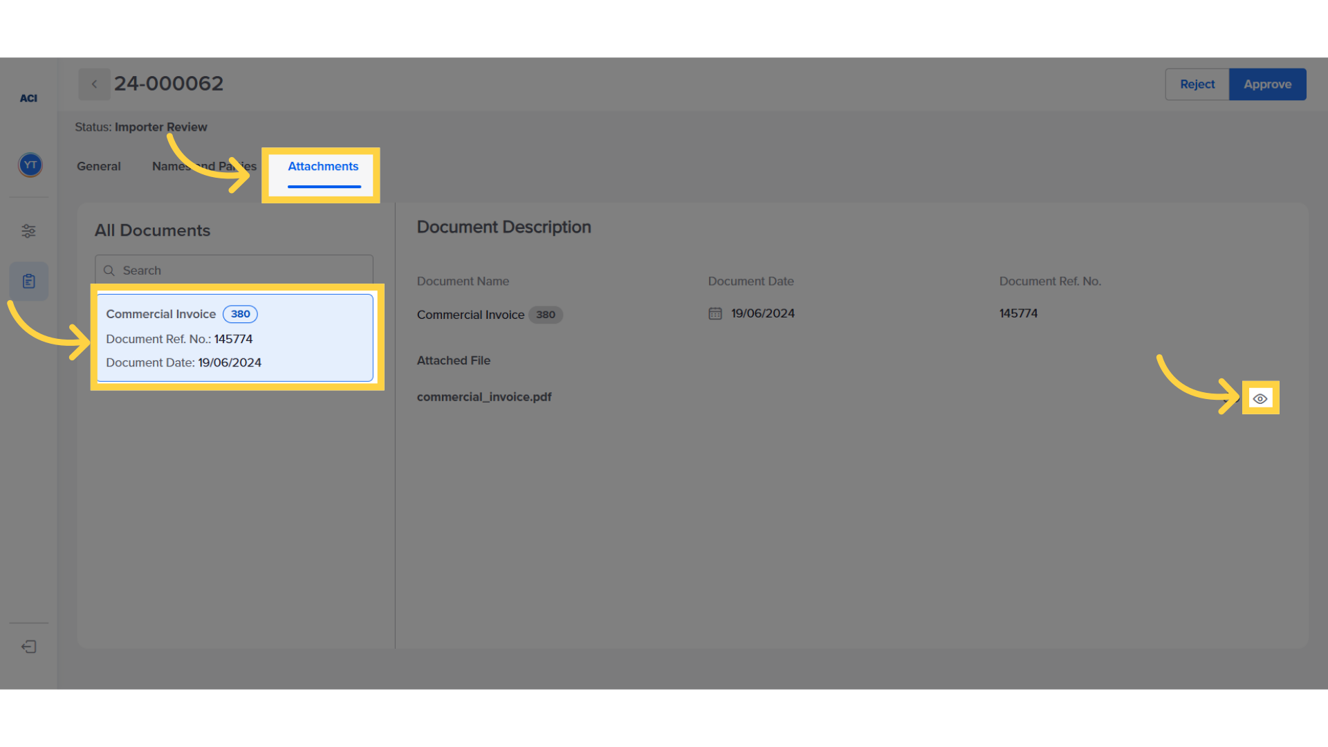 Verify Commercial details