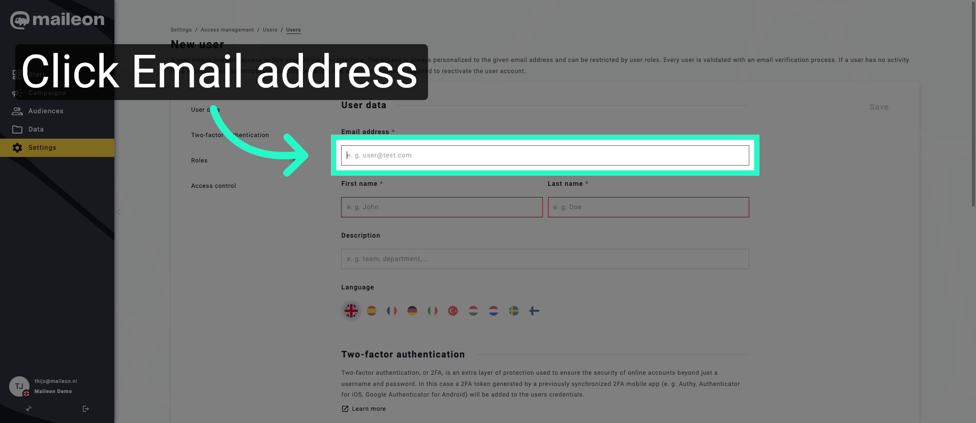 Access Email Field