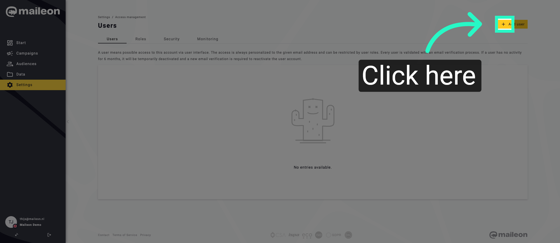 Select User Entry