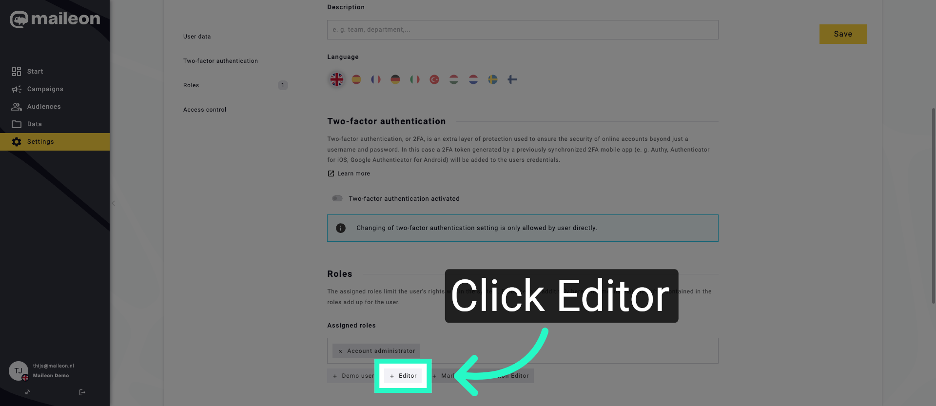 Assign Editor Role