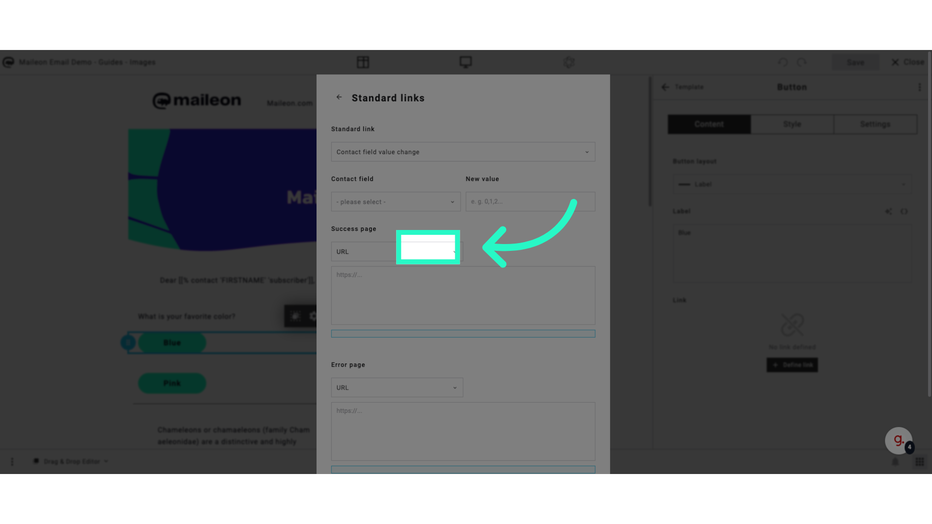 Click 'Contact field value change'