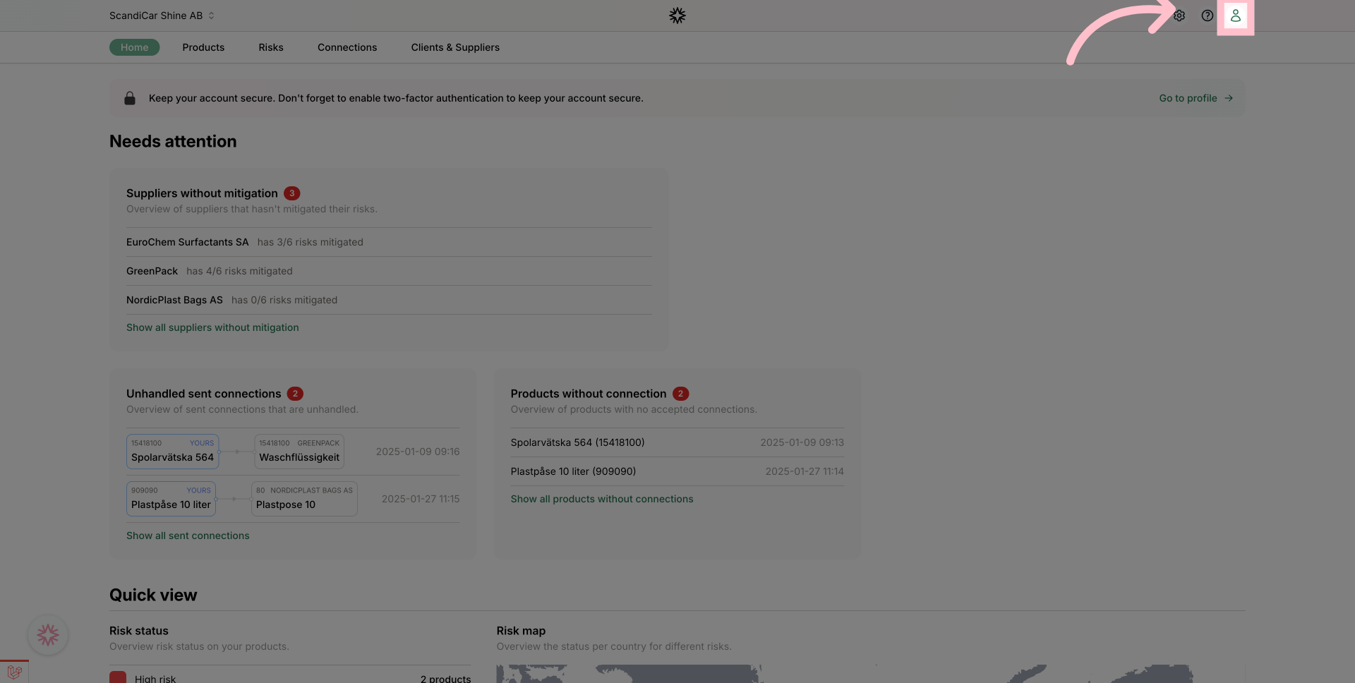 Navigate to the profile