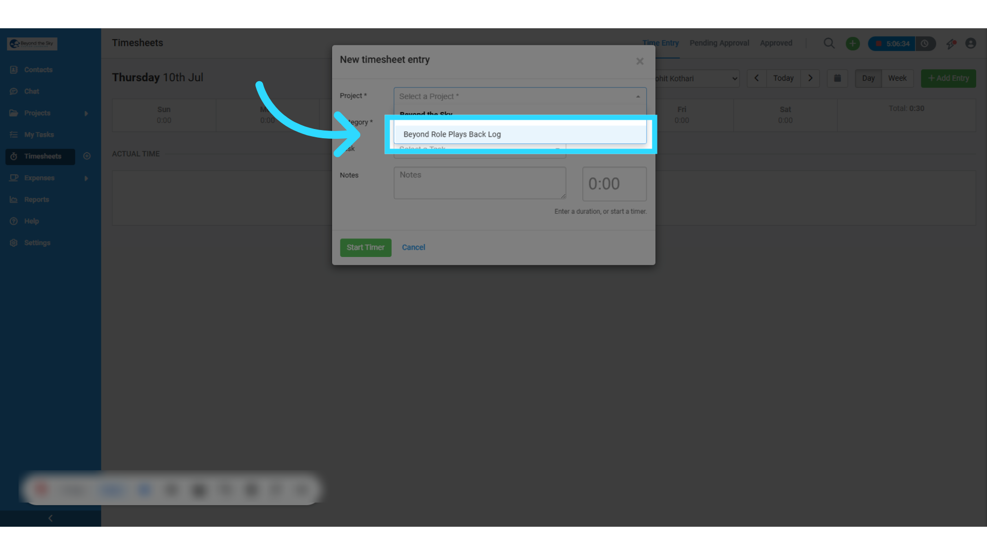 Access your project