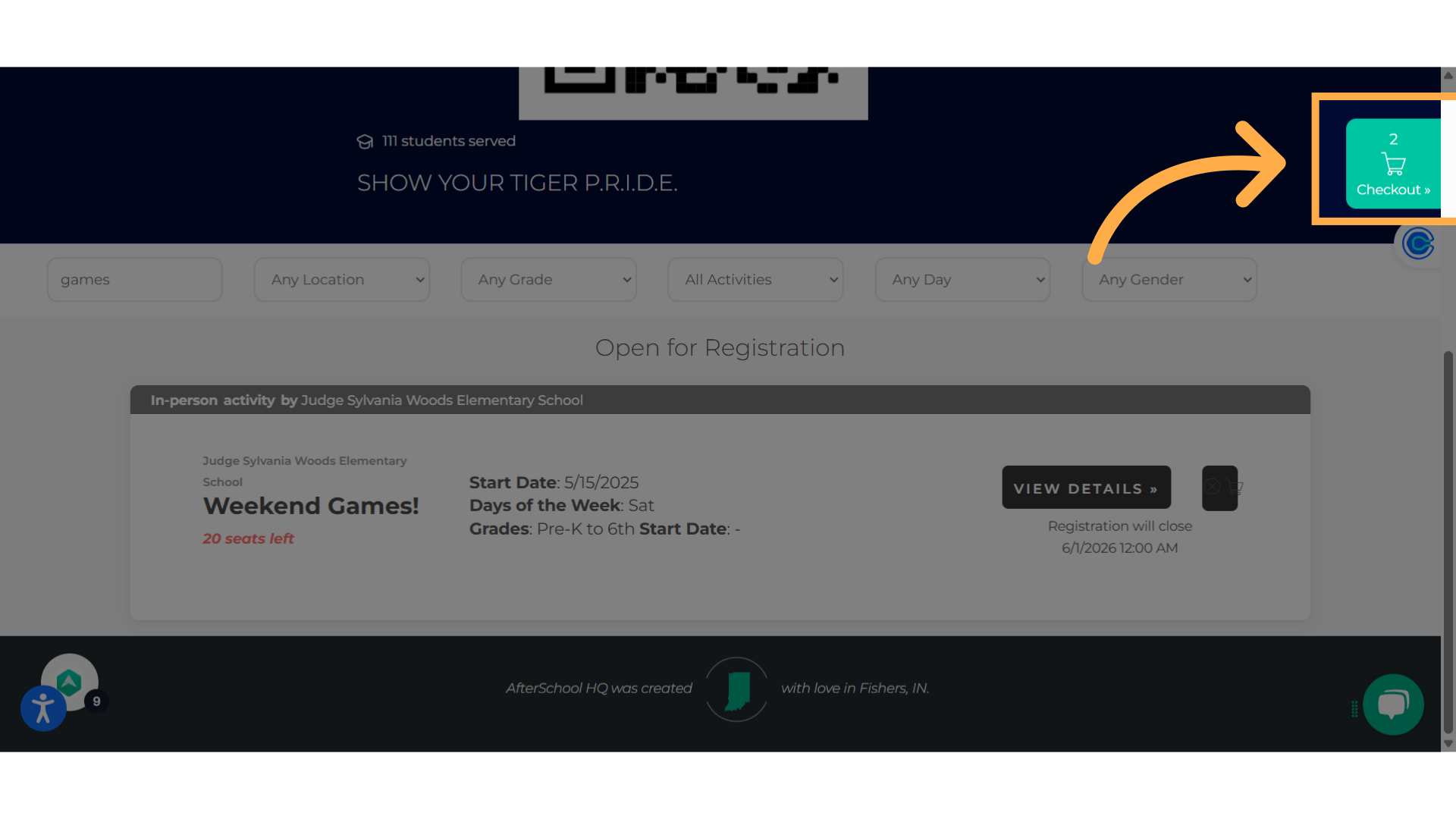 Click on the cart