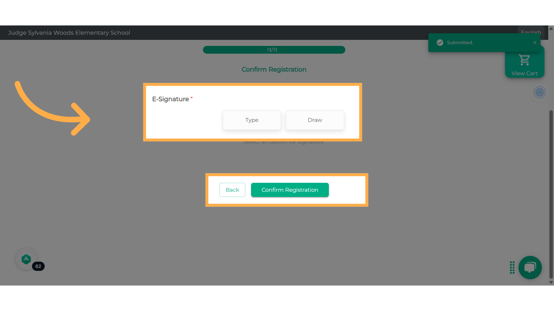 Submit your e-signature