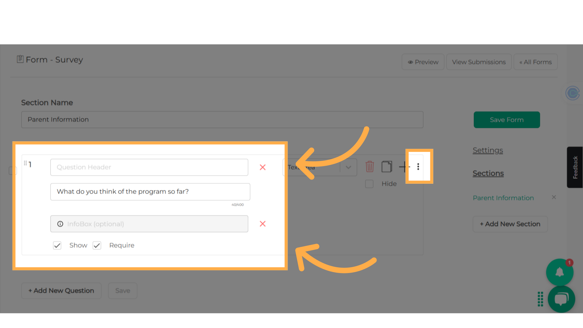 Question Header