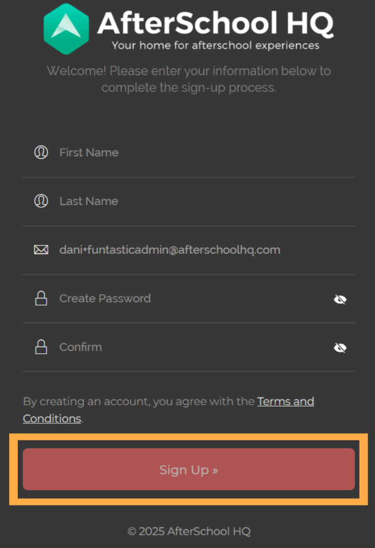 Sign Up