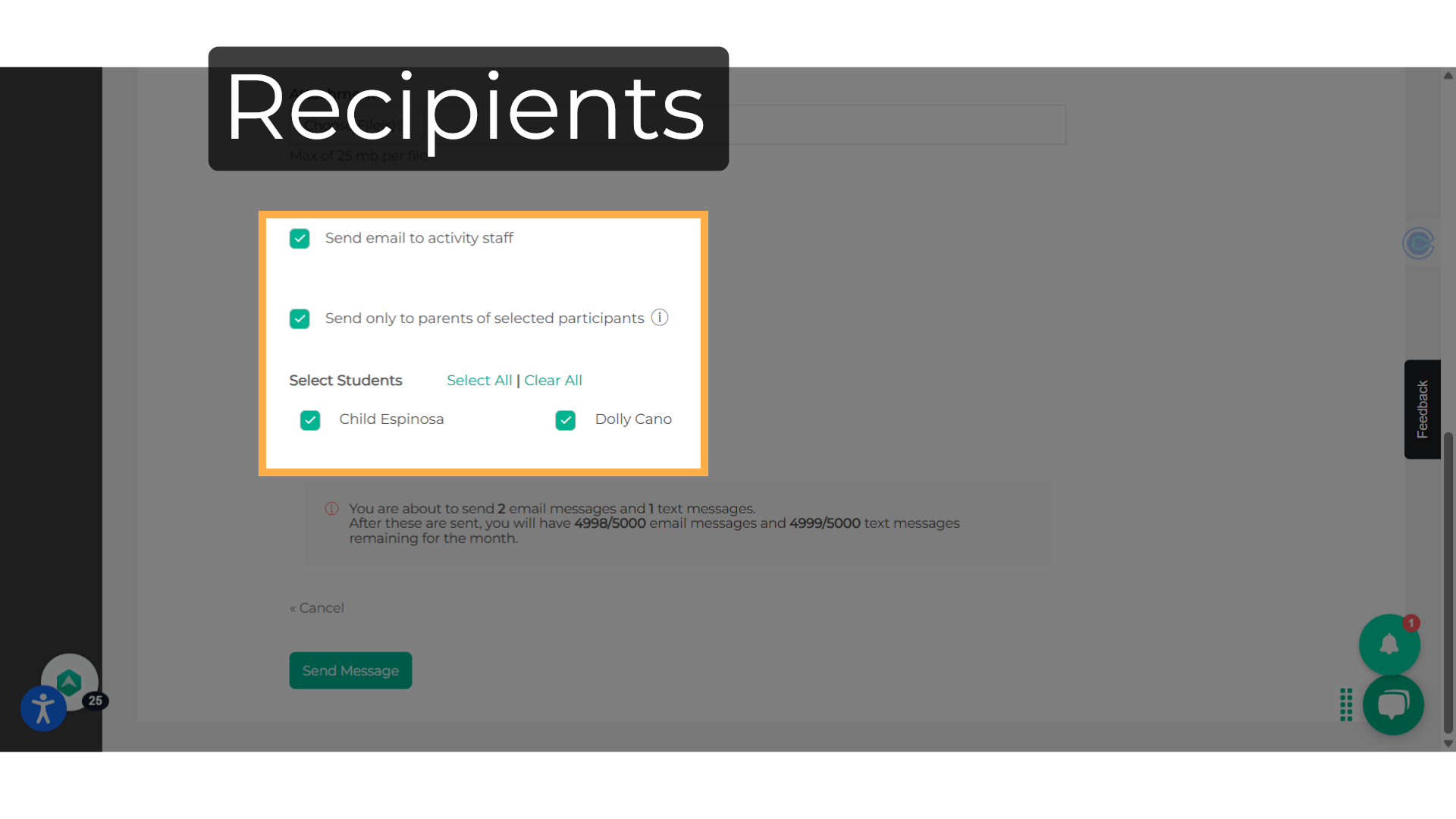 Recipients