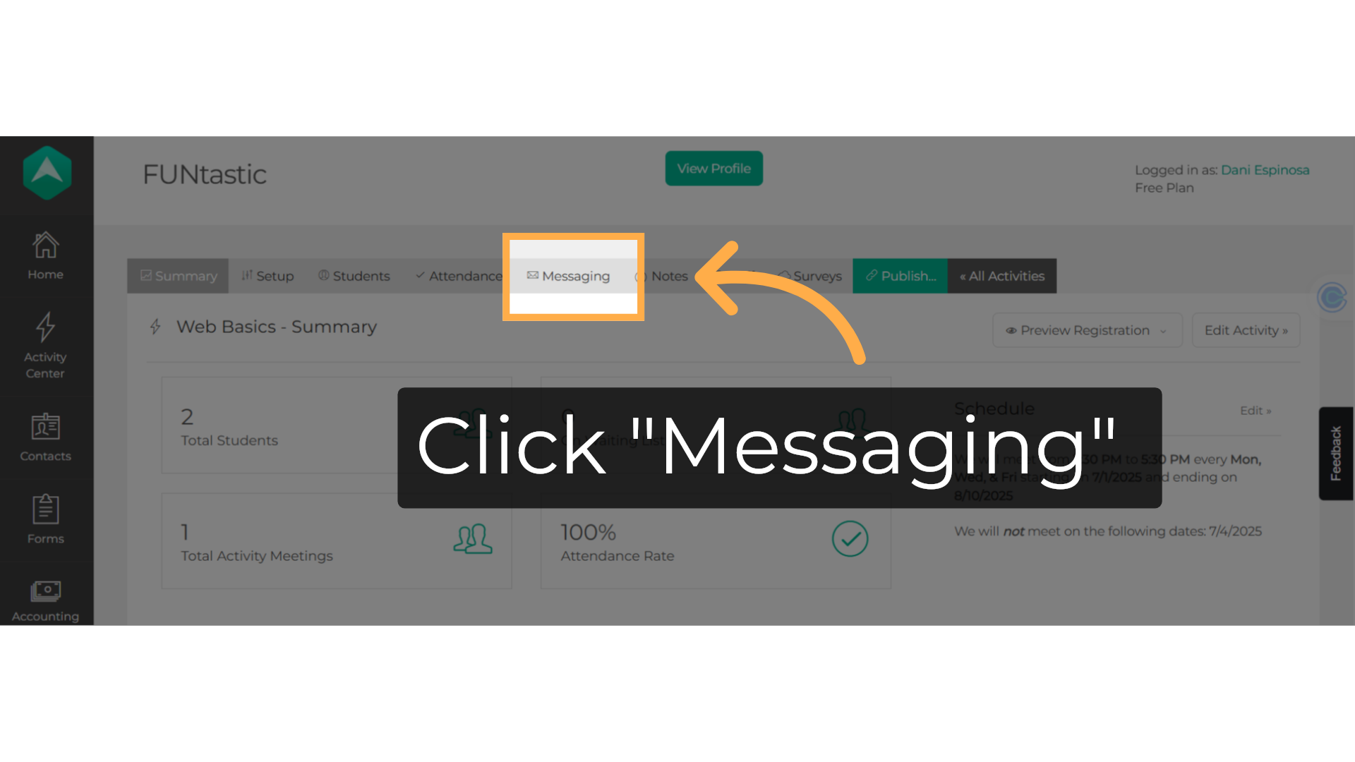 Click 'Messaging'