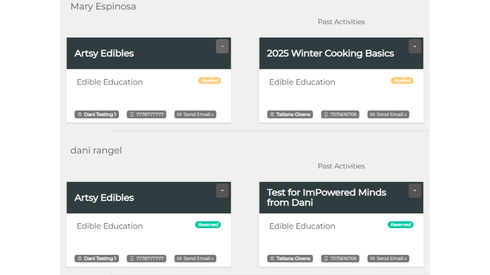 Activities List