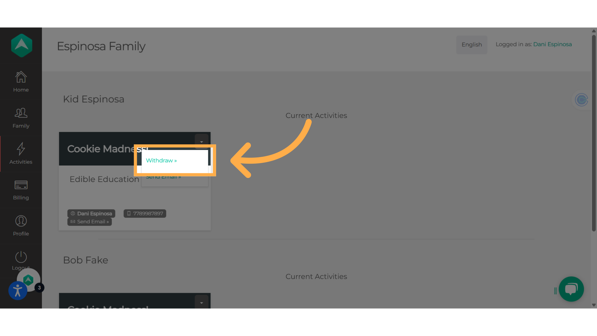 Select 'Withdraw'