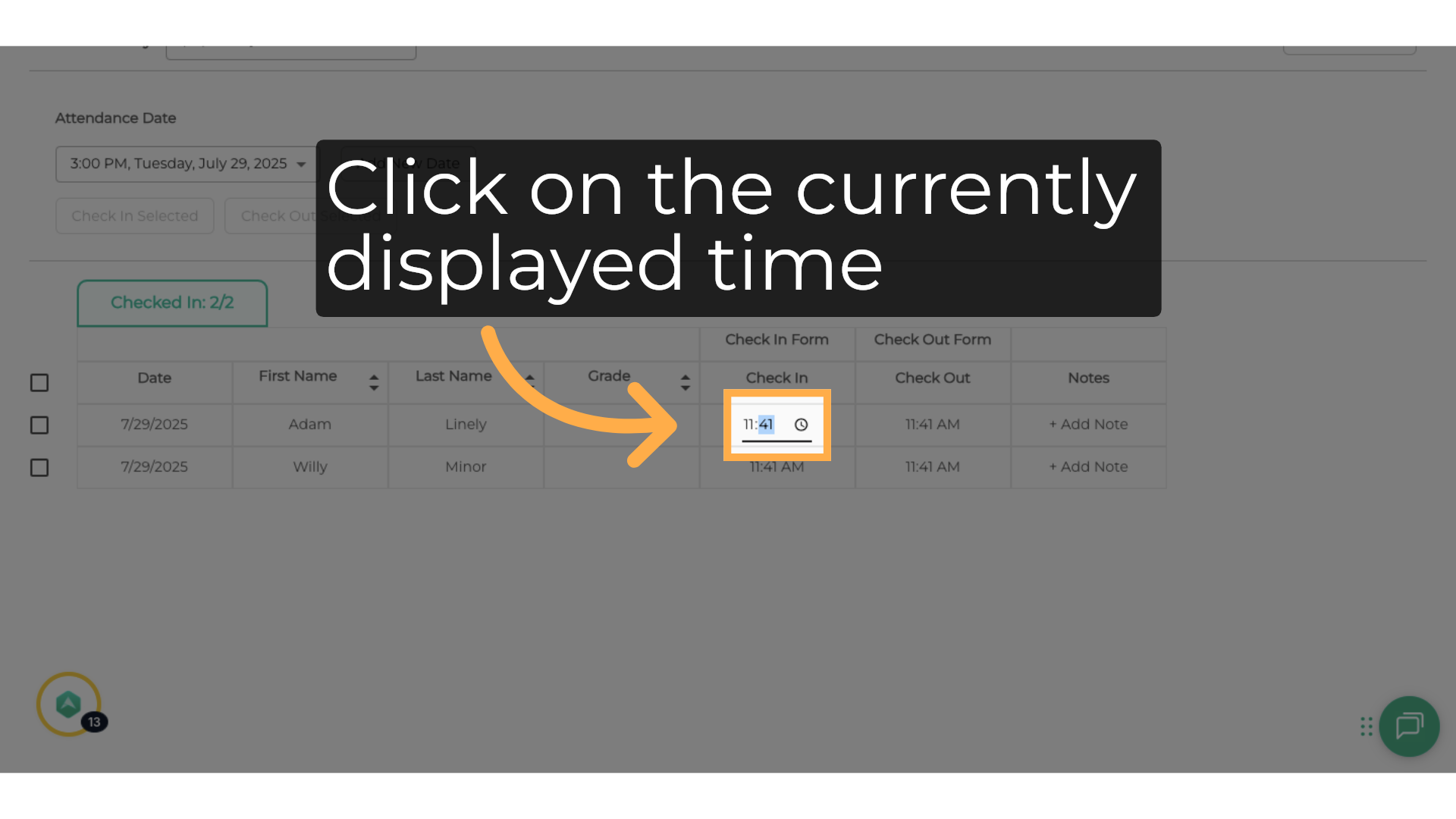 Edit Check-In/Out Times