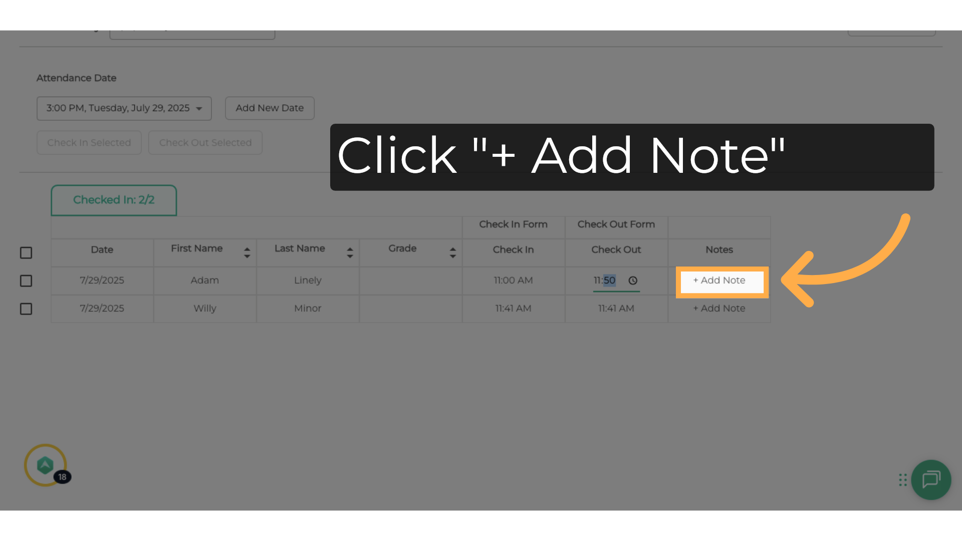 Add Attendance Notes