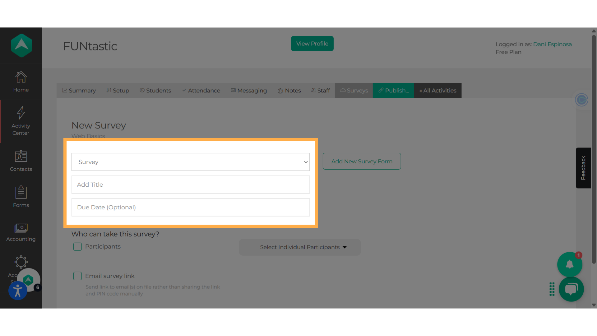 Set the Survey