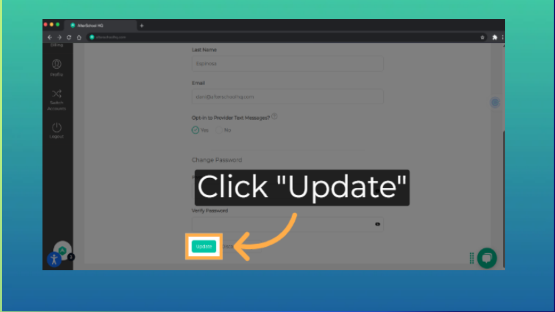Click 'Update'