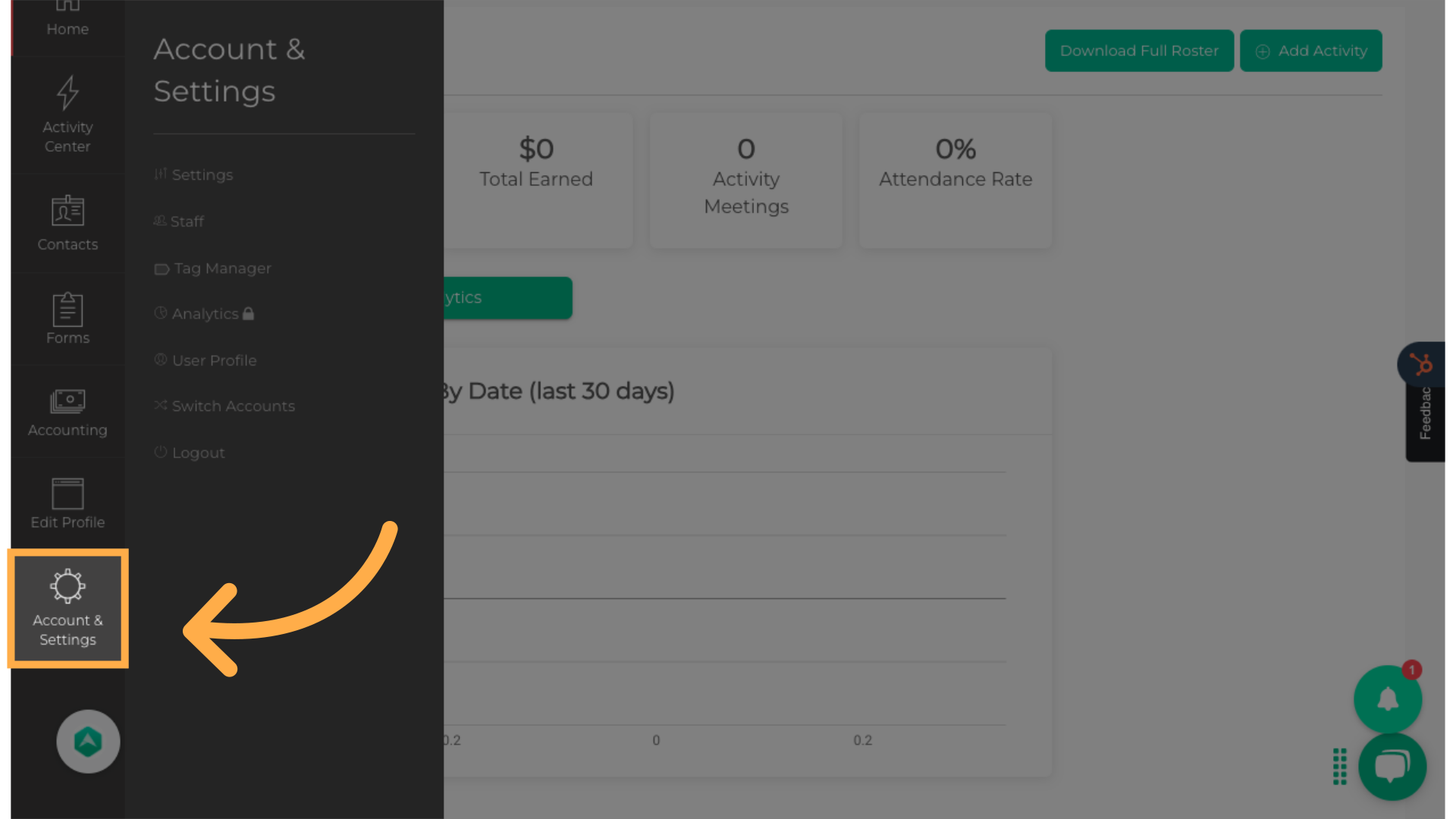 Click 'Account & Settings'