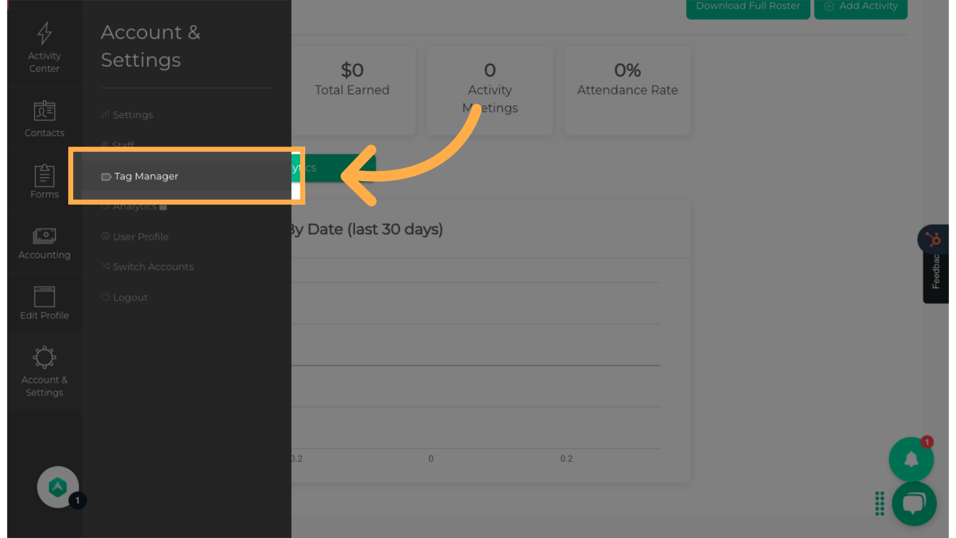 Click 'Tag Manager'
