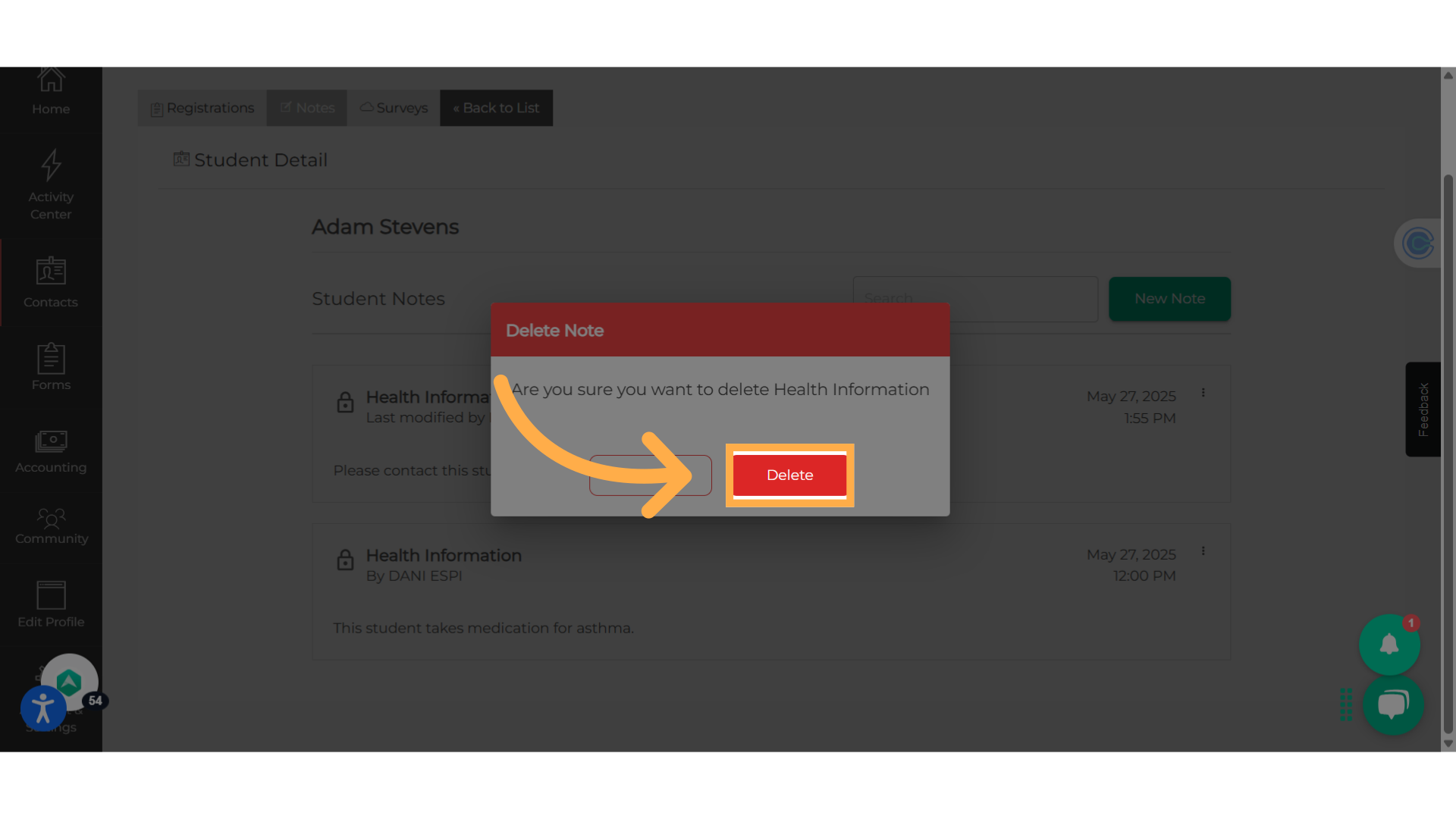 Confirm 'Deletion'