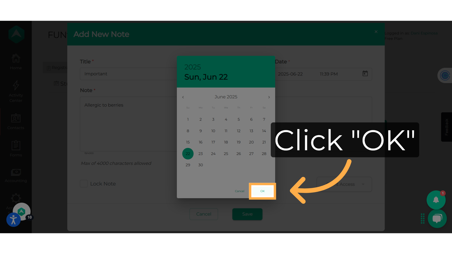 Click 'OK'