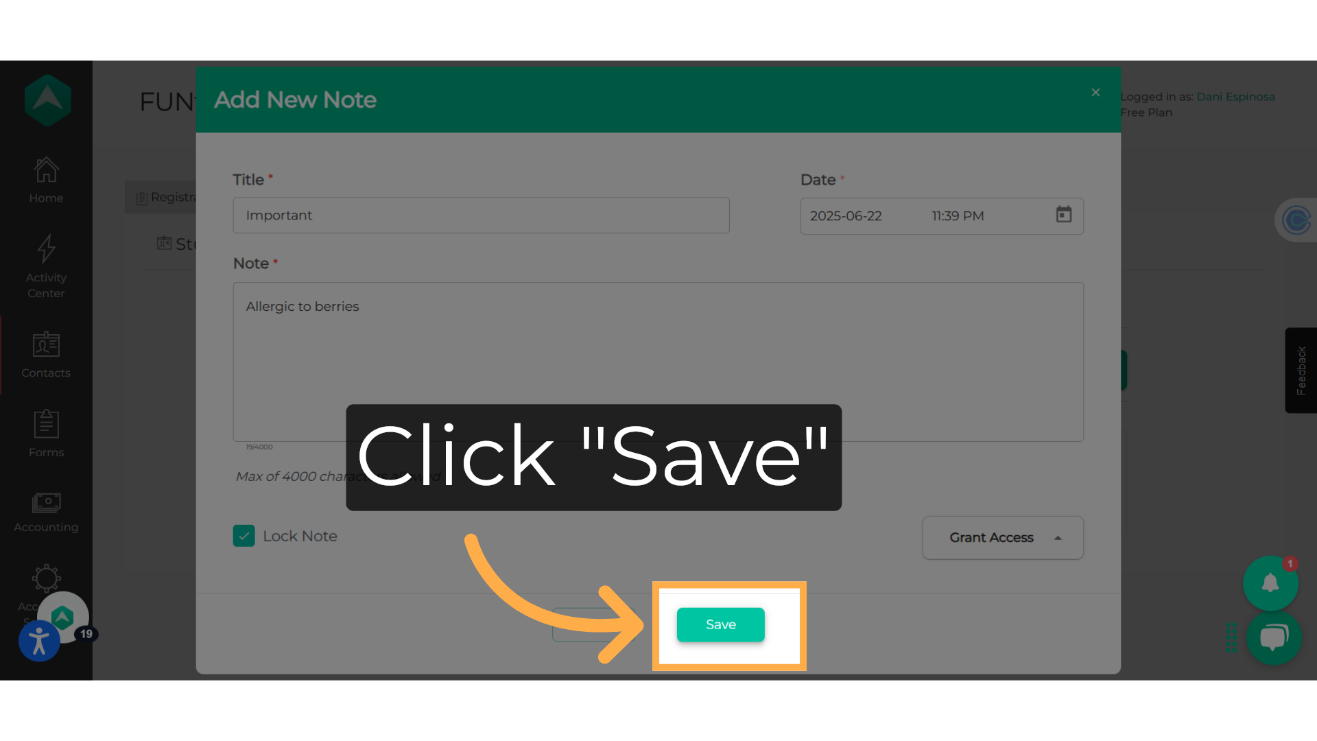 Click 'Save'