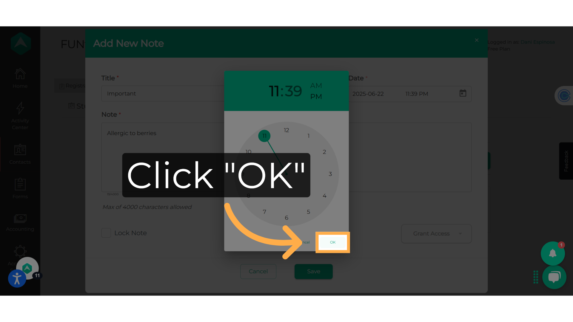Click 'OK'
