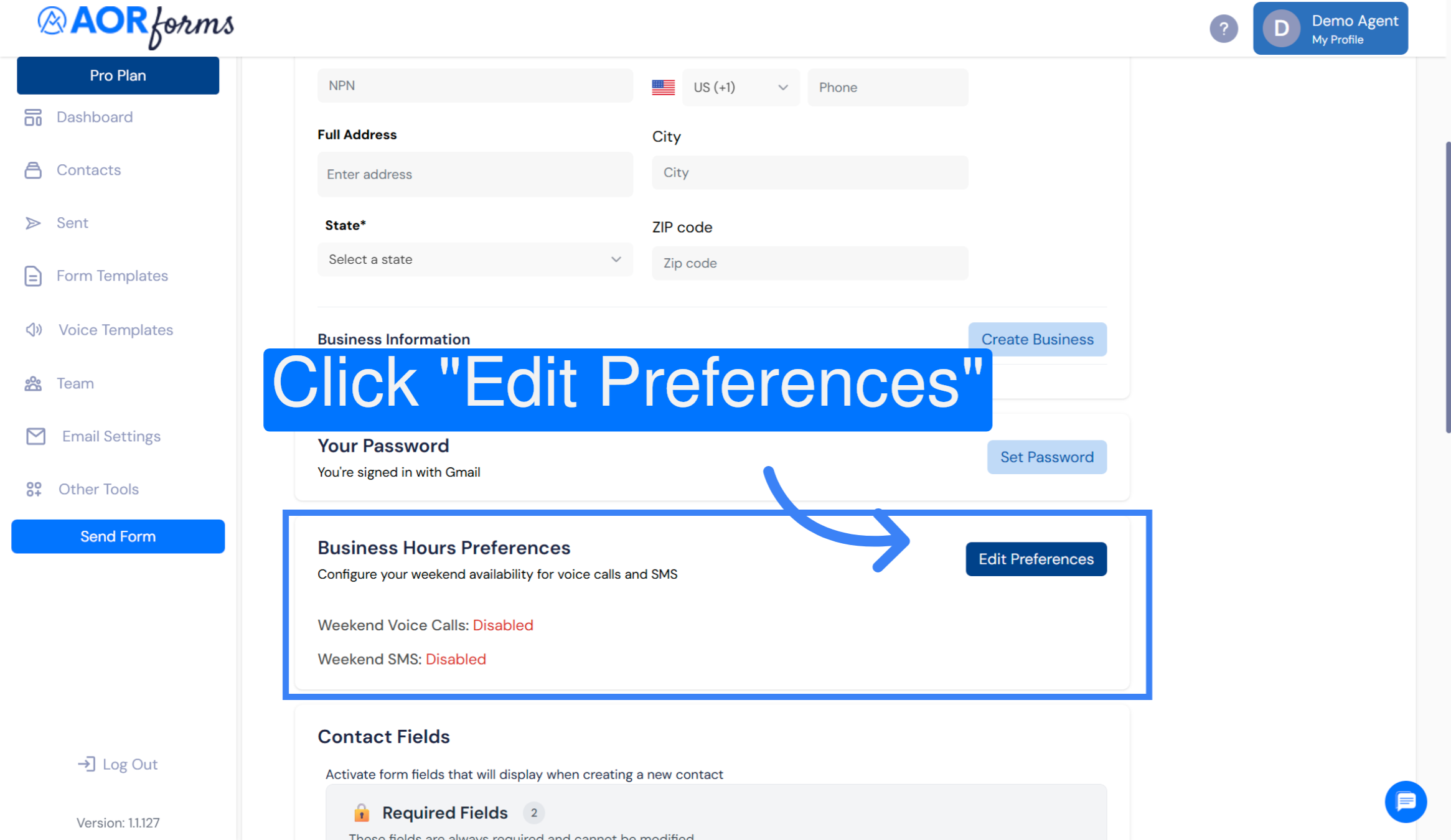 Edit User Preferences