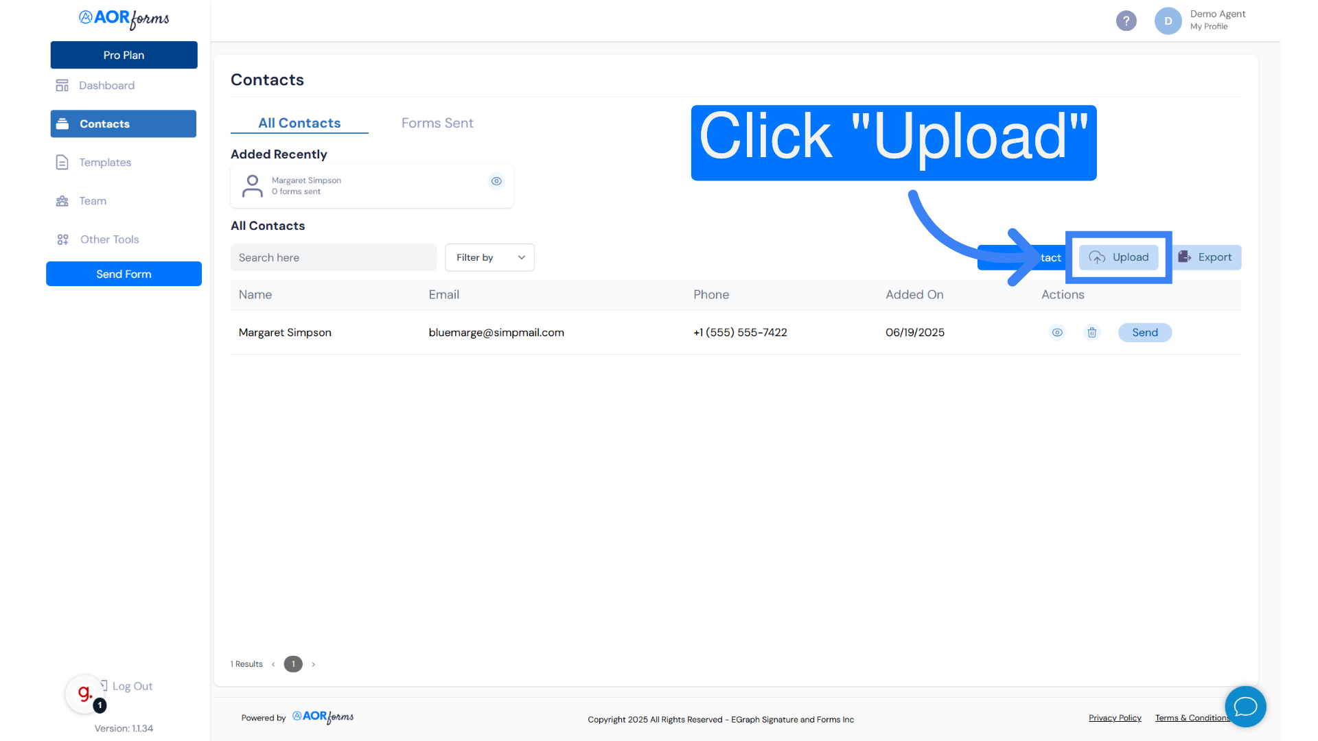 Click 'Upload'