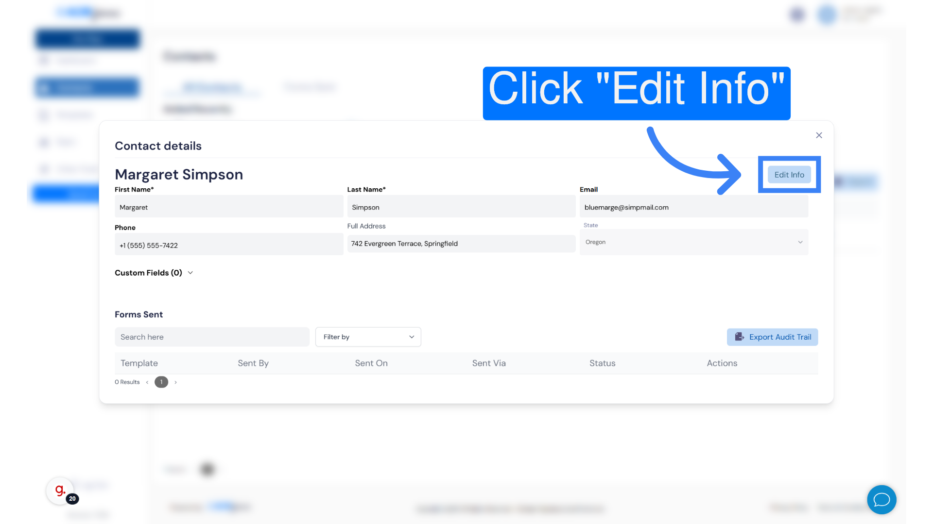 Click 'Edit Info'