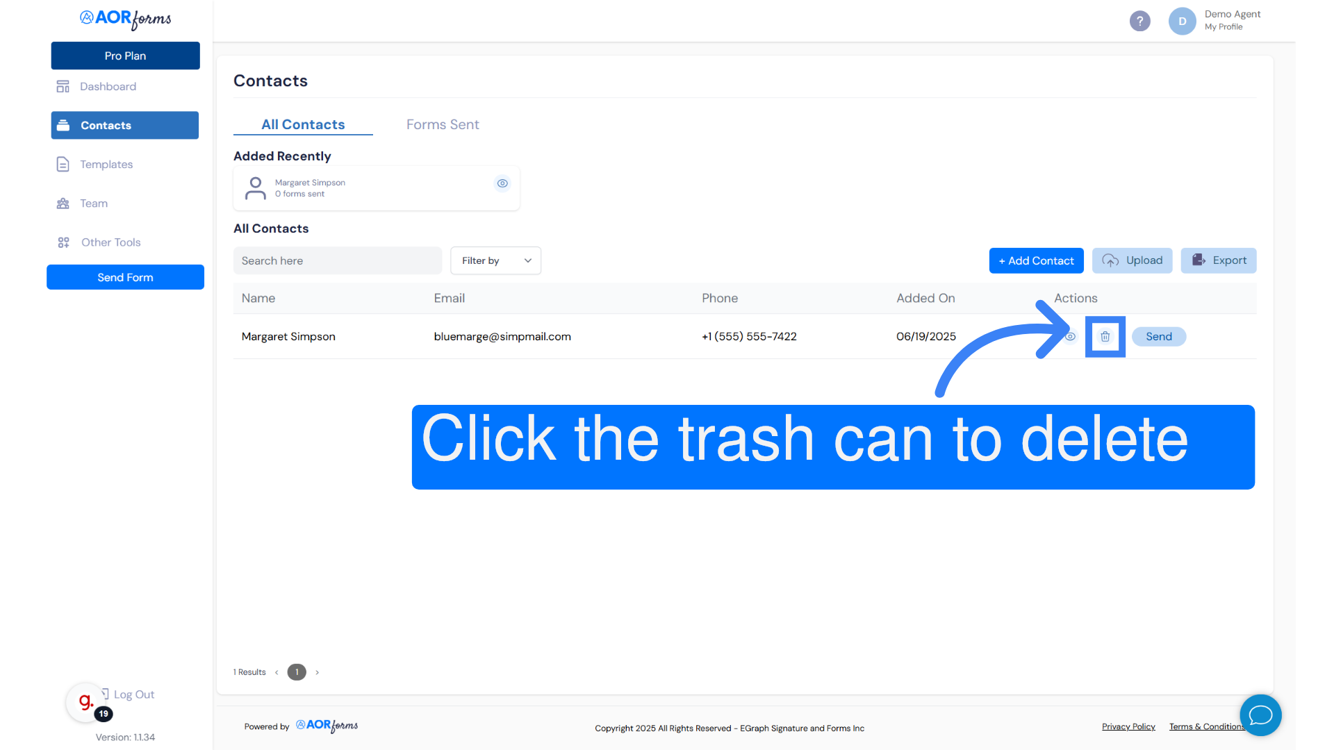 Delete Contact