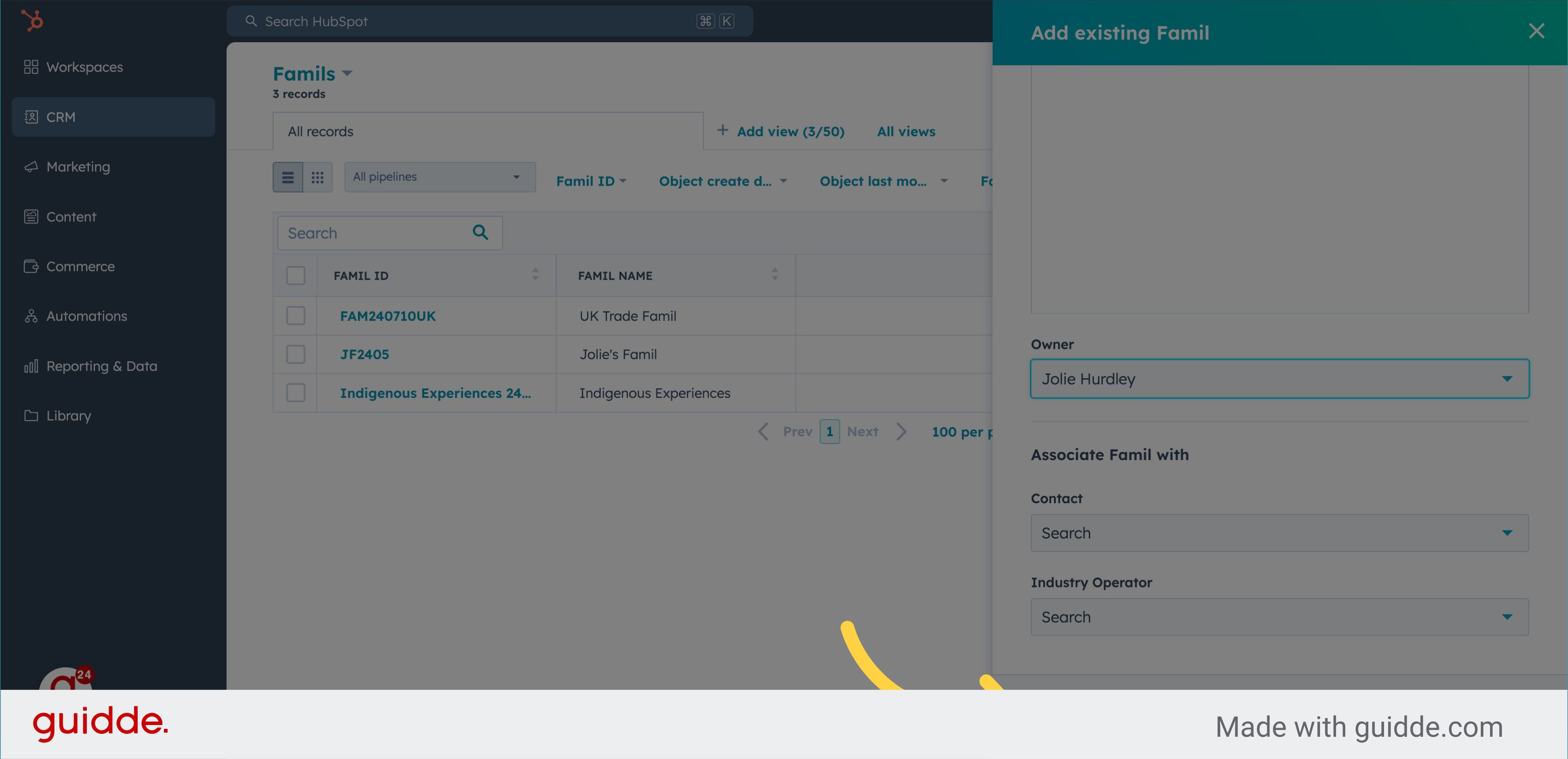 Click to Create Famil