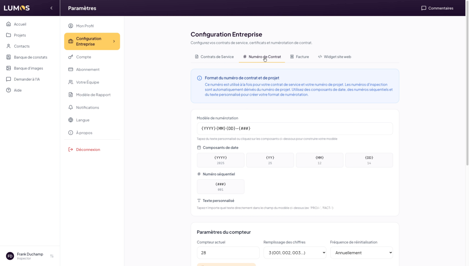 Configure Contract Numbers
