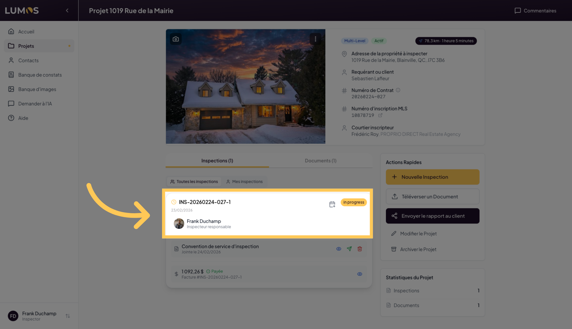 Access the Specific Inspection