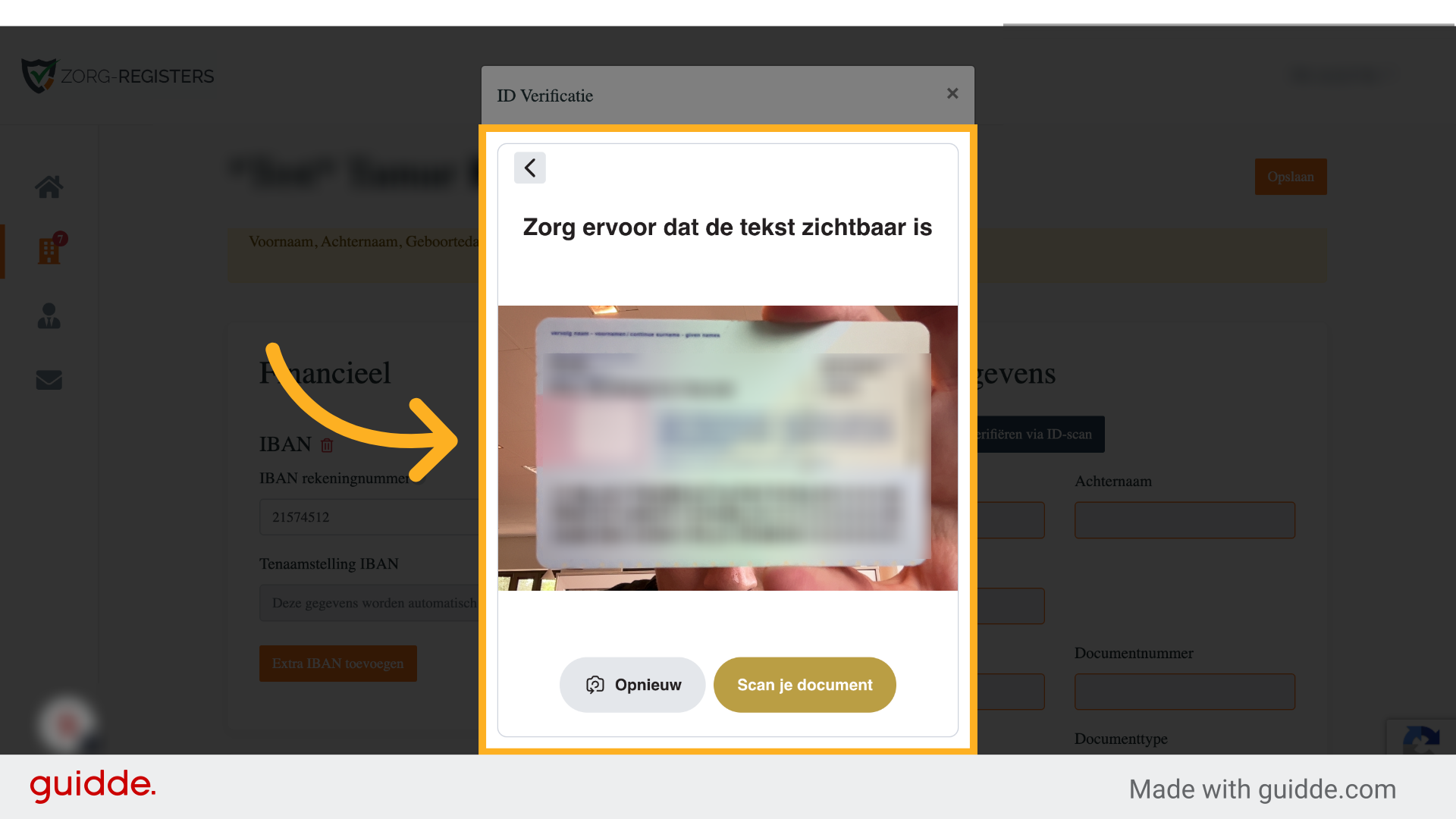 Klik op 'scan je document'